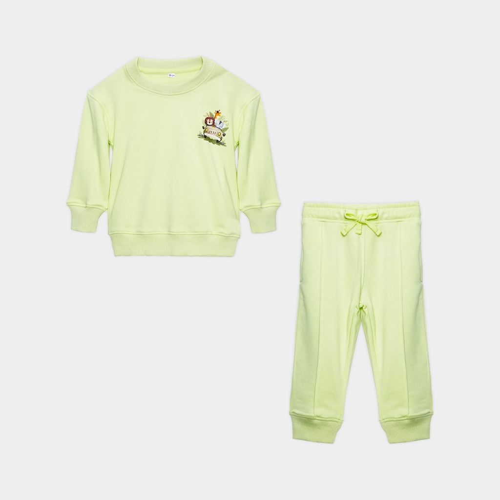 Safari Lime Terry Sweatshirt & Trouser Set