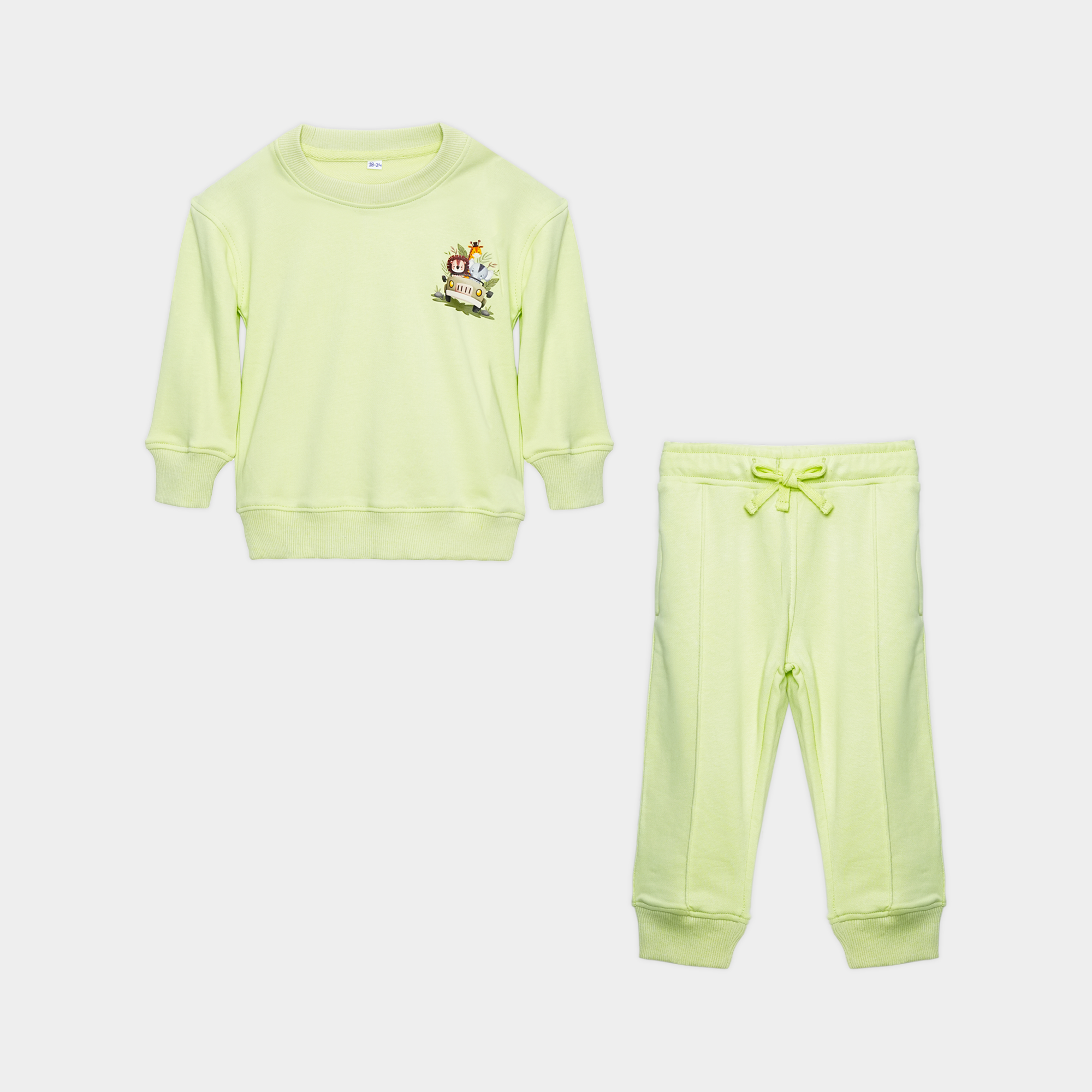 Safari Lime Terry Sweatshirt & Trouser Set