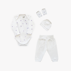 Newborn Gift Set – Lilac Flower (4-Piece Cotton Set)