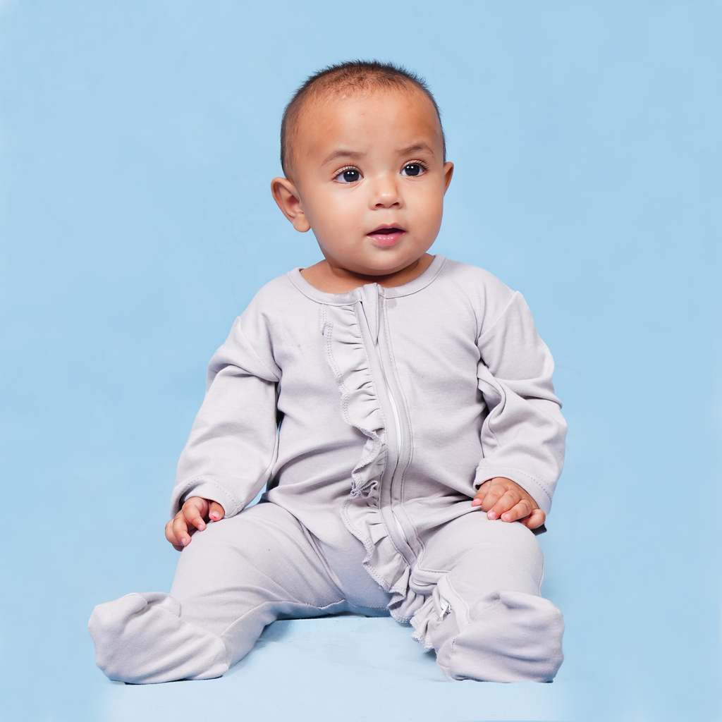 Soft Cotton Baby Romper — Gray