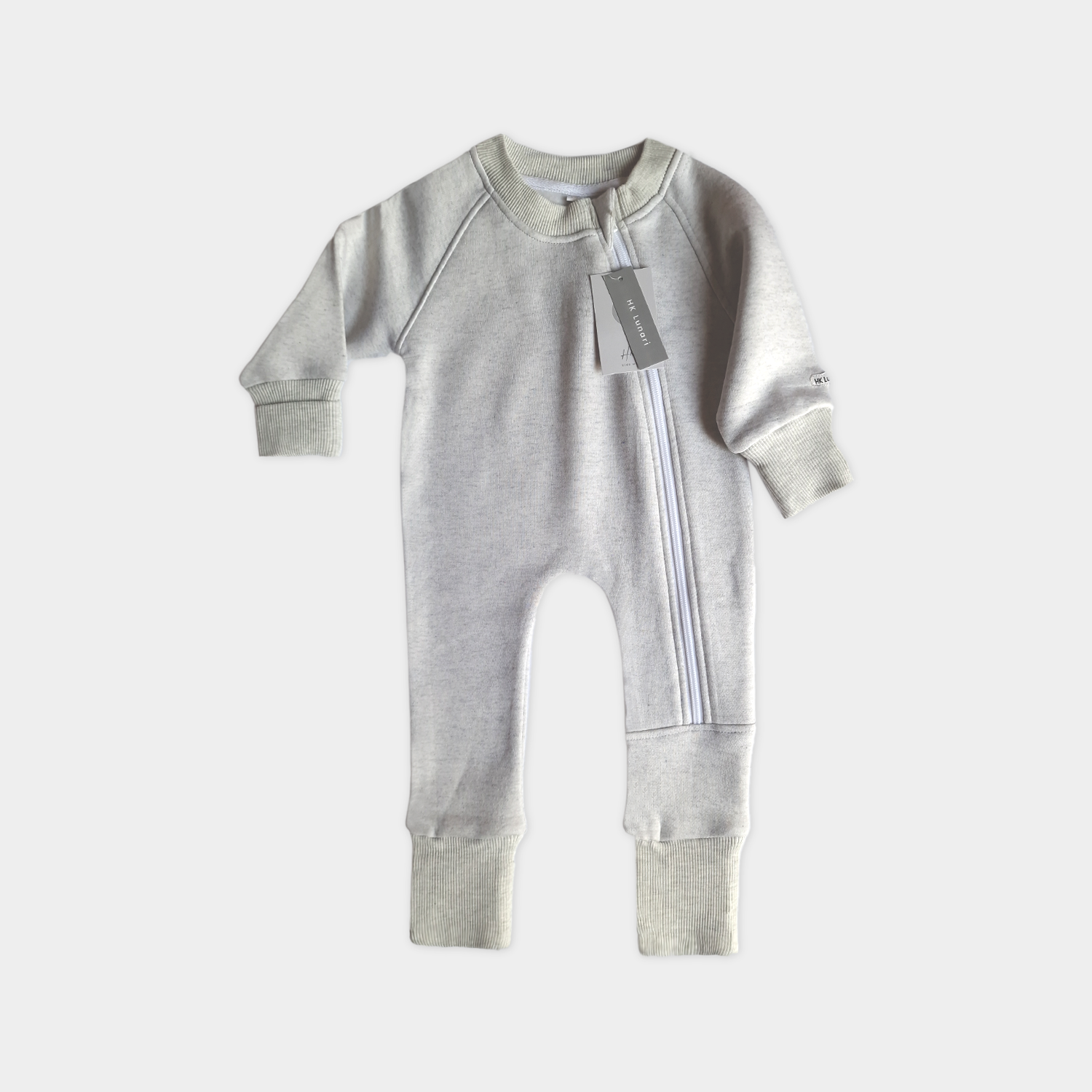 Gray Winter Romper – Cotton Fleece