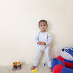 Gray Winter Romper – Cotton Fleece