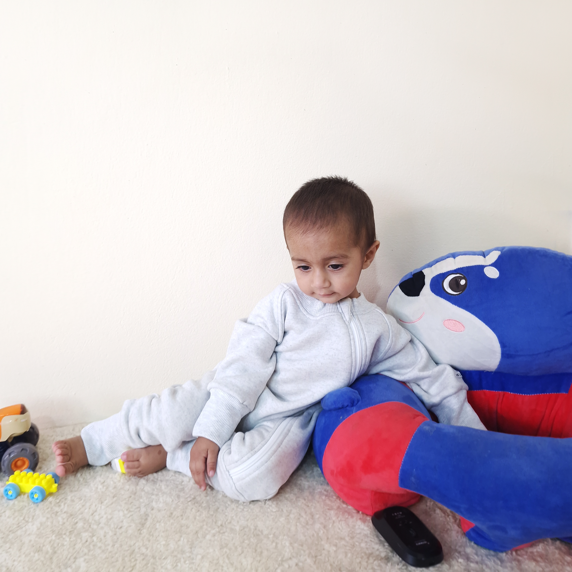 Gray Winter Romper – Cotton Fleece