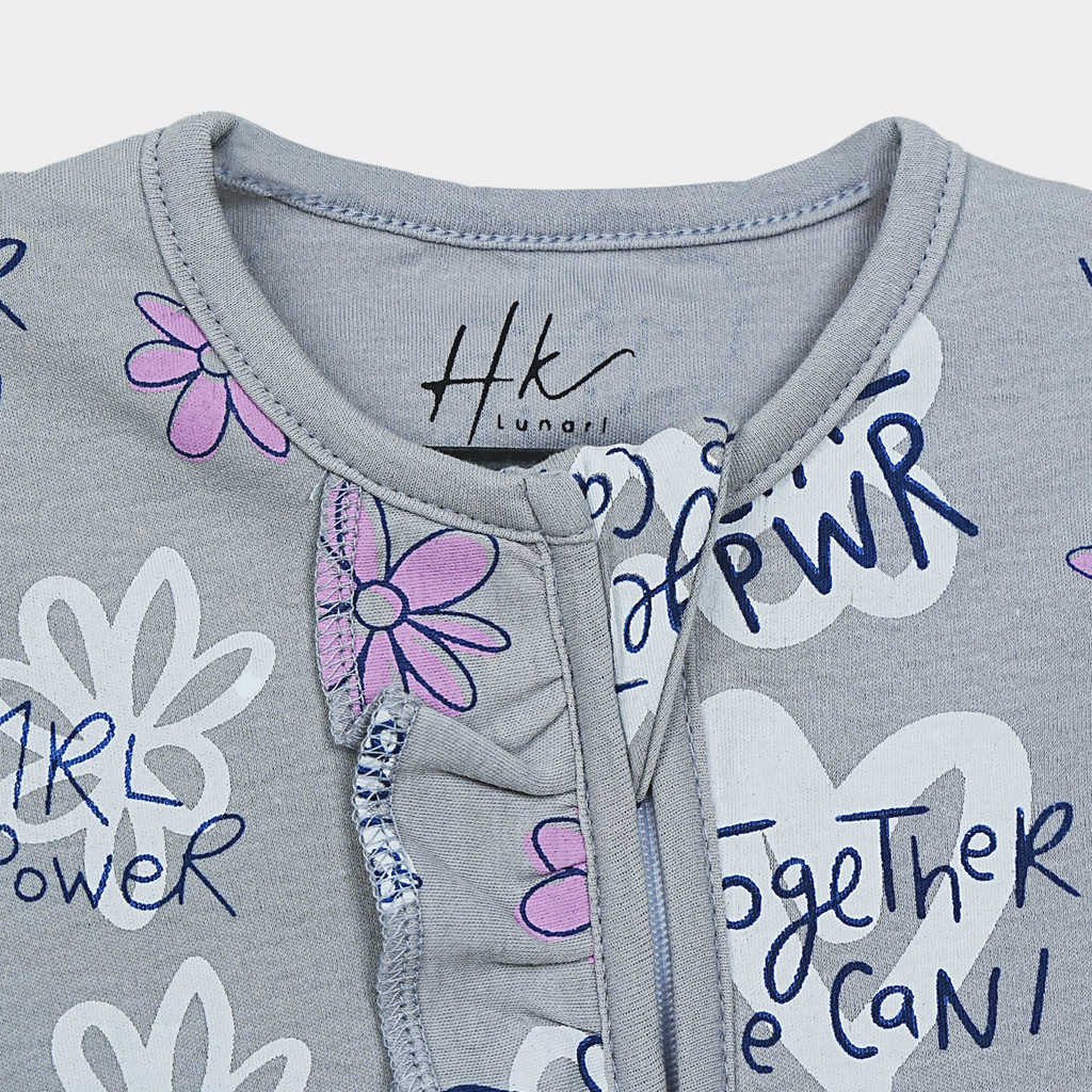 Baby Girl Cotton  – Zipper Sleepsuit