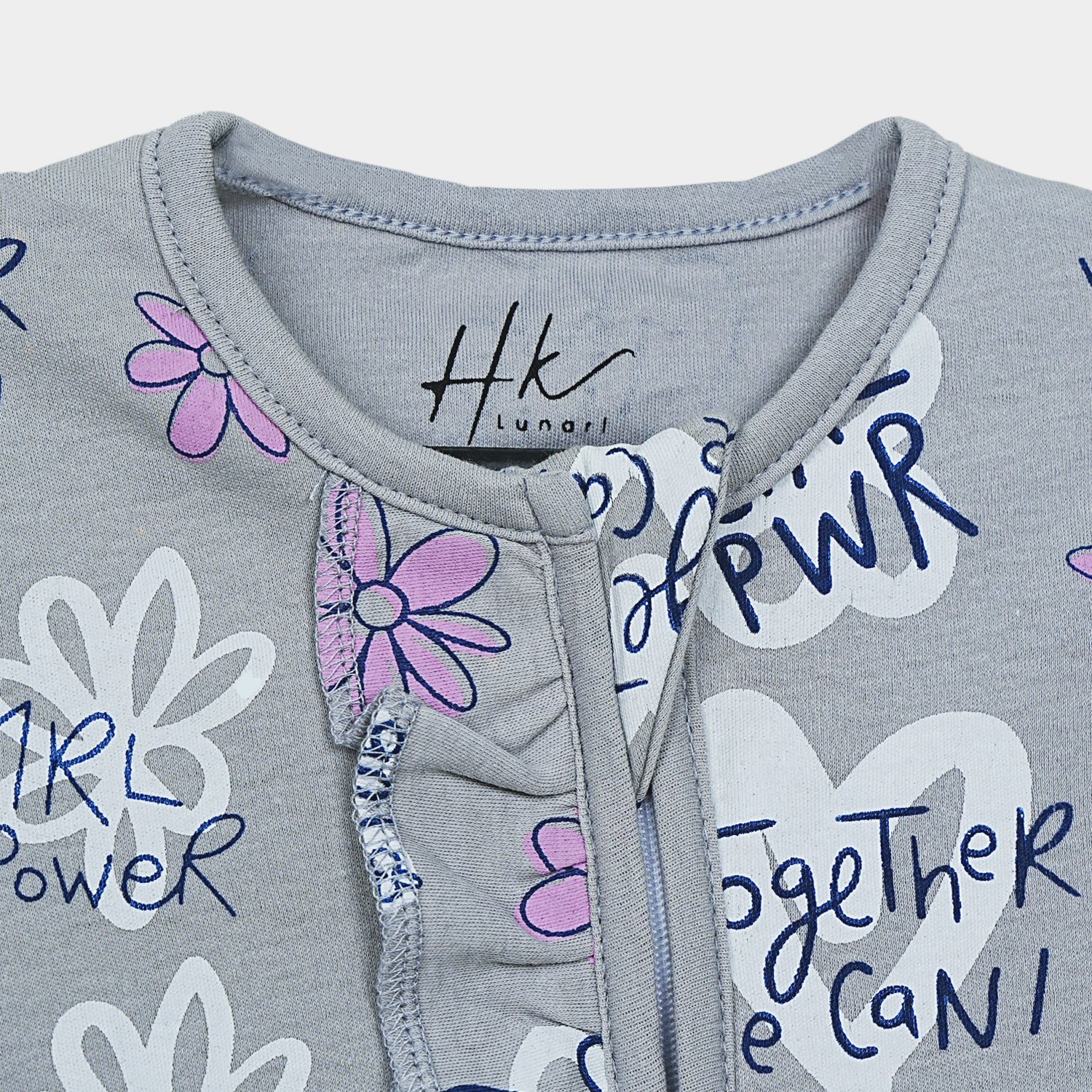 Baby Girl Cotton  – Zipper Sleepsuit