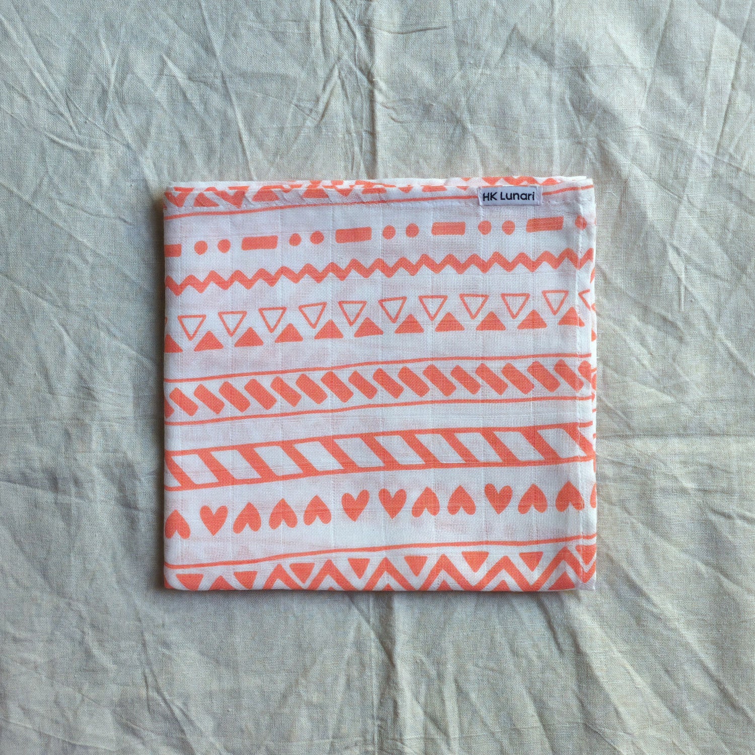 Muslin Swaddle Sheets – Peach Print & Solid
