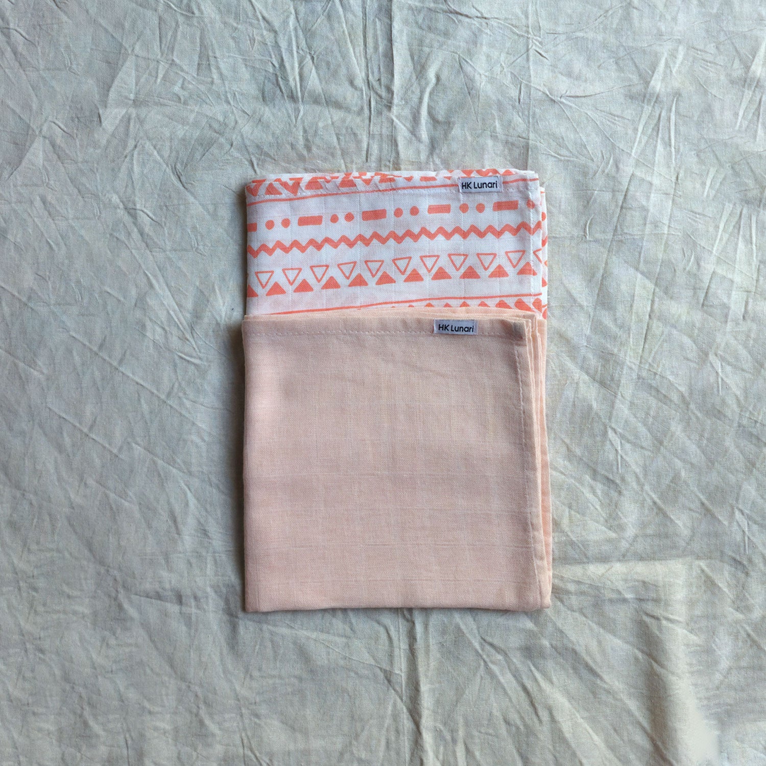 Muslin Swaddle Sheets – Peach Print & Solid