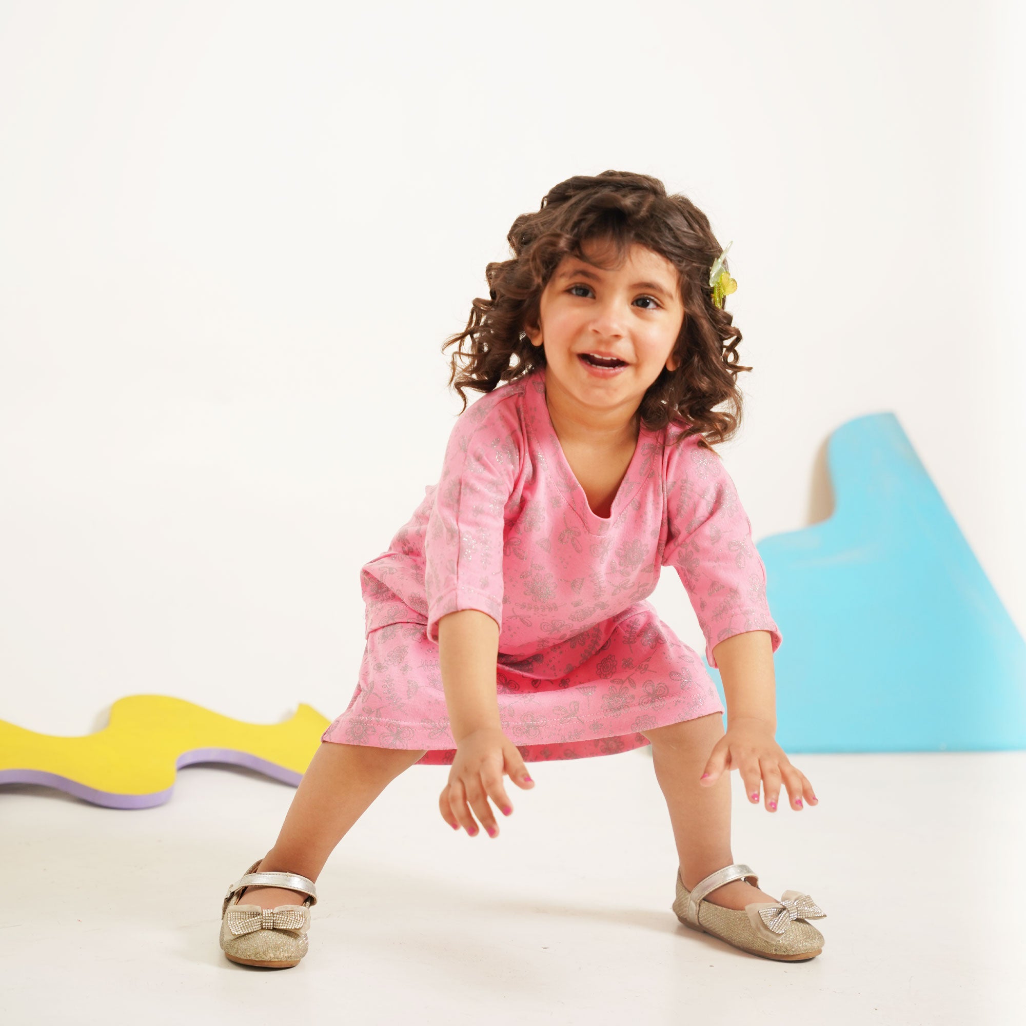 Pink Glittery Co-Ord Set – Relaxed Fit Top with Skirt