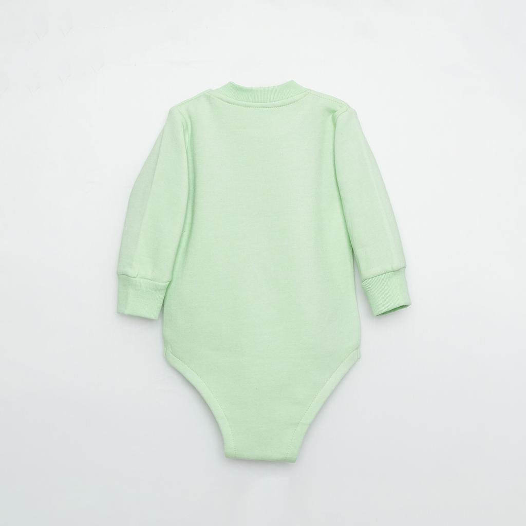 Mint Green Fleece Baby Set – Romper & Trouser