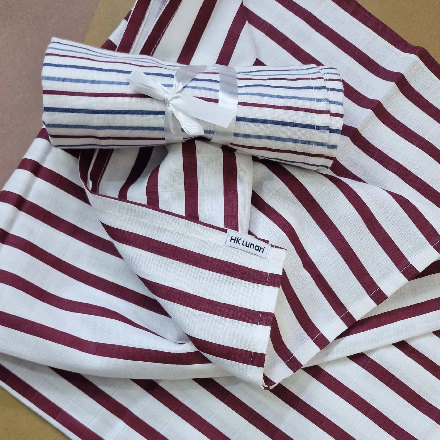 Muslin Swaddle Sheets – Marron Stripe