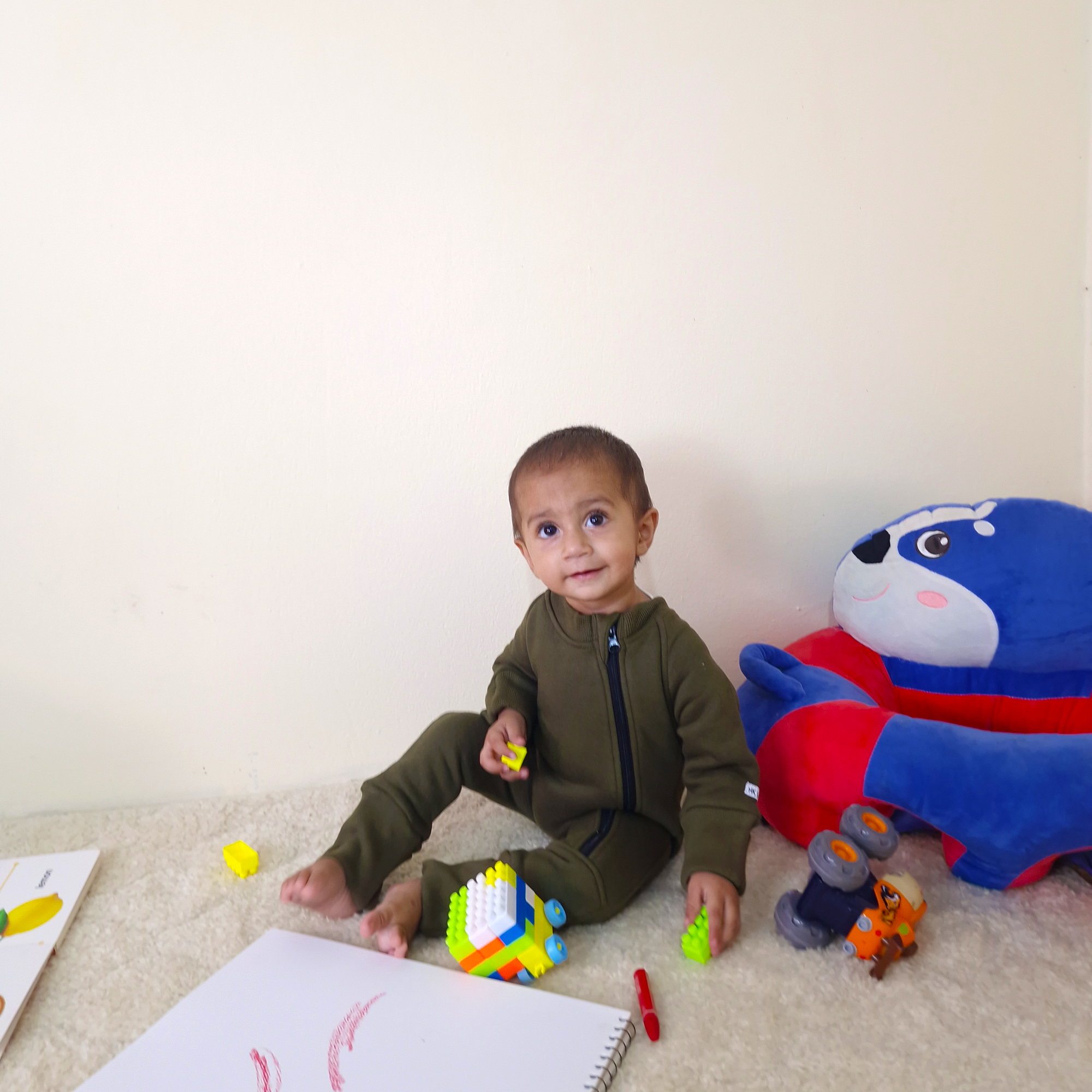 Olive Winter Romper – Cotton Fleece