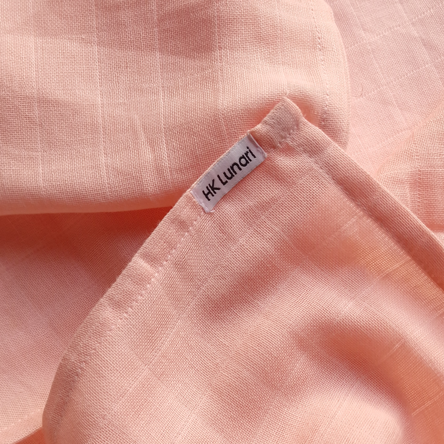 HK Lunari muslin swaddle wrap sheet peach 80x80 cm