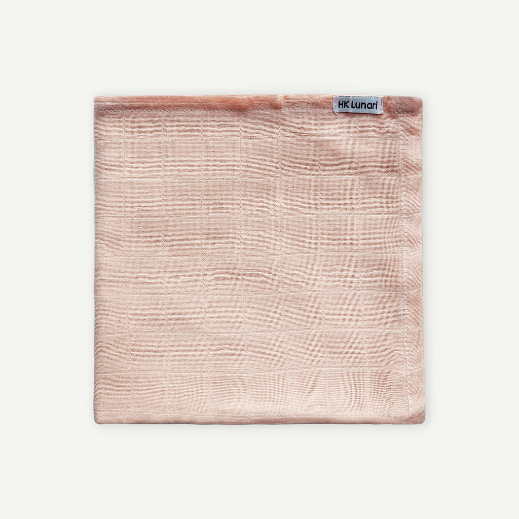 HK Lunari muslin swaddle wrap sheet peach 80x80 cm