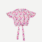 Pink Petal Summer Co-ord Set – Girls Cotton Top & Trouser
