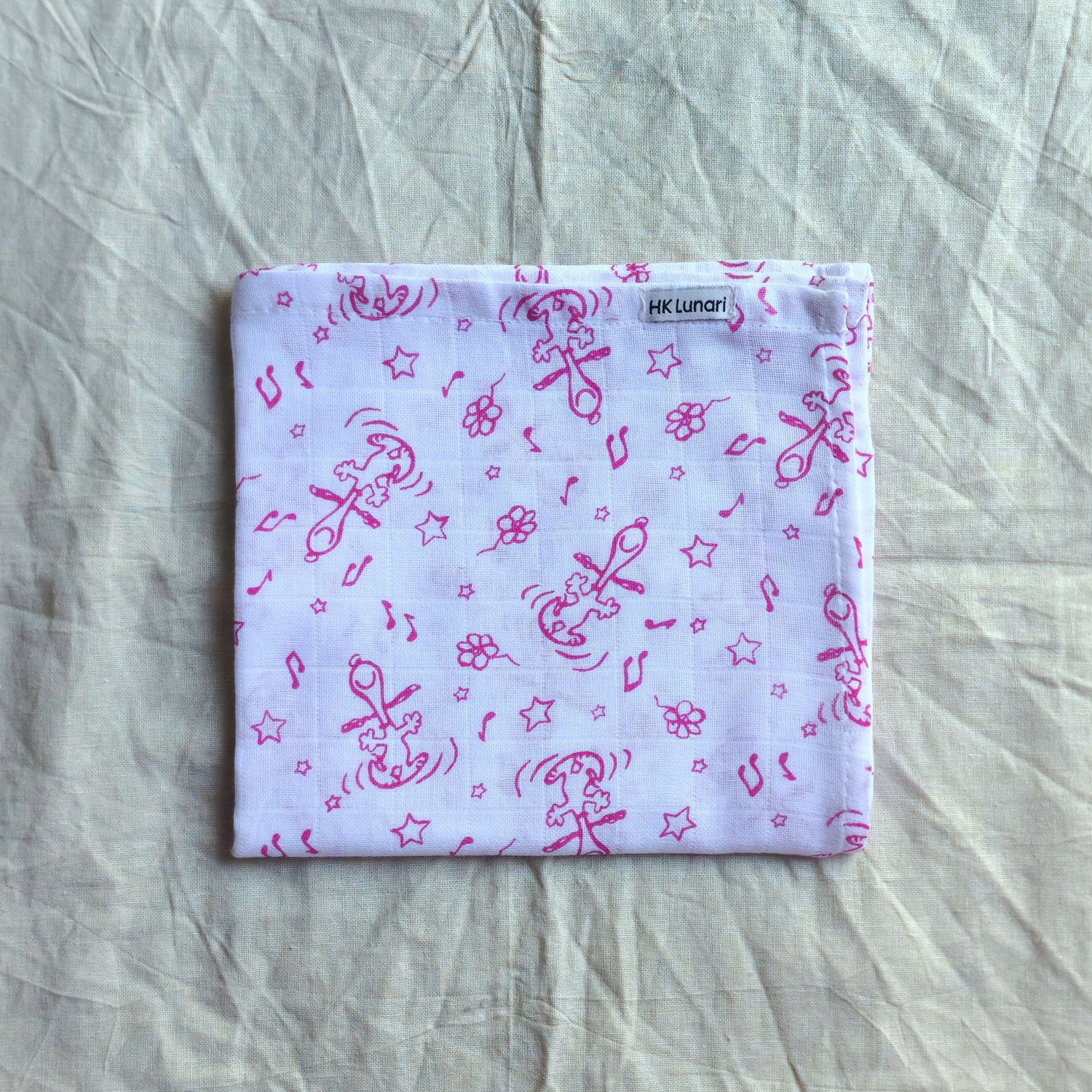 Muslin Swaddle Sheets – Pink & Ivory(85x85cm)