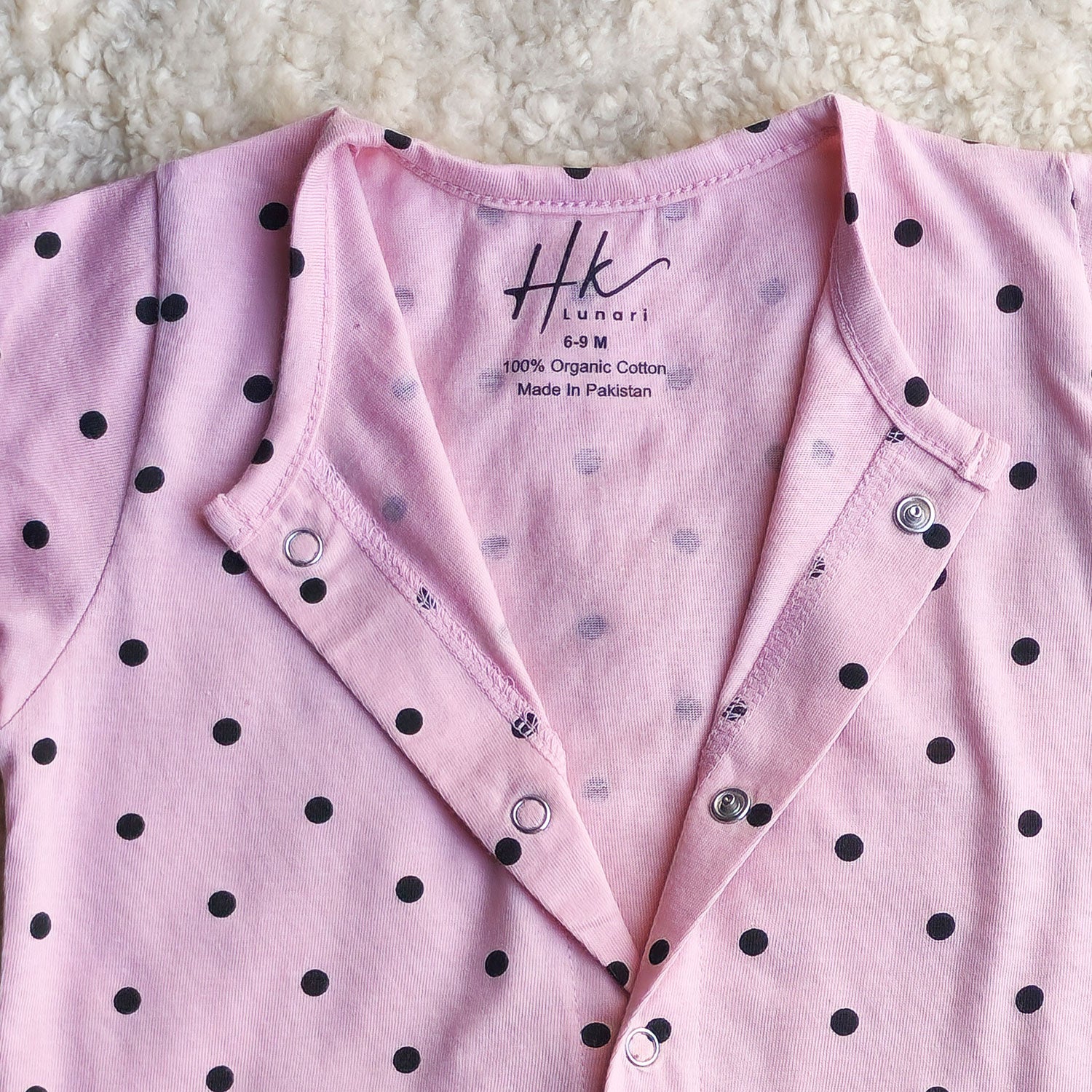 Pink Polka Half Romper - Cotton