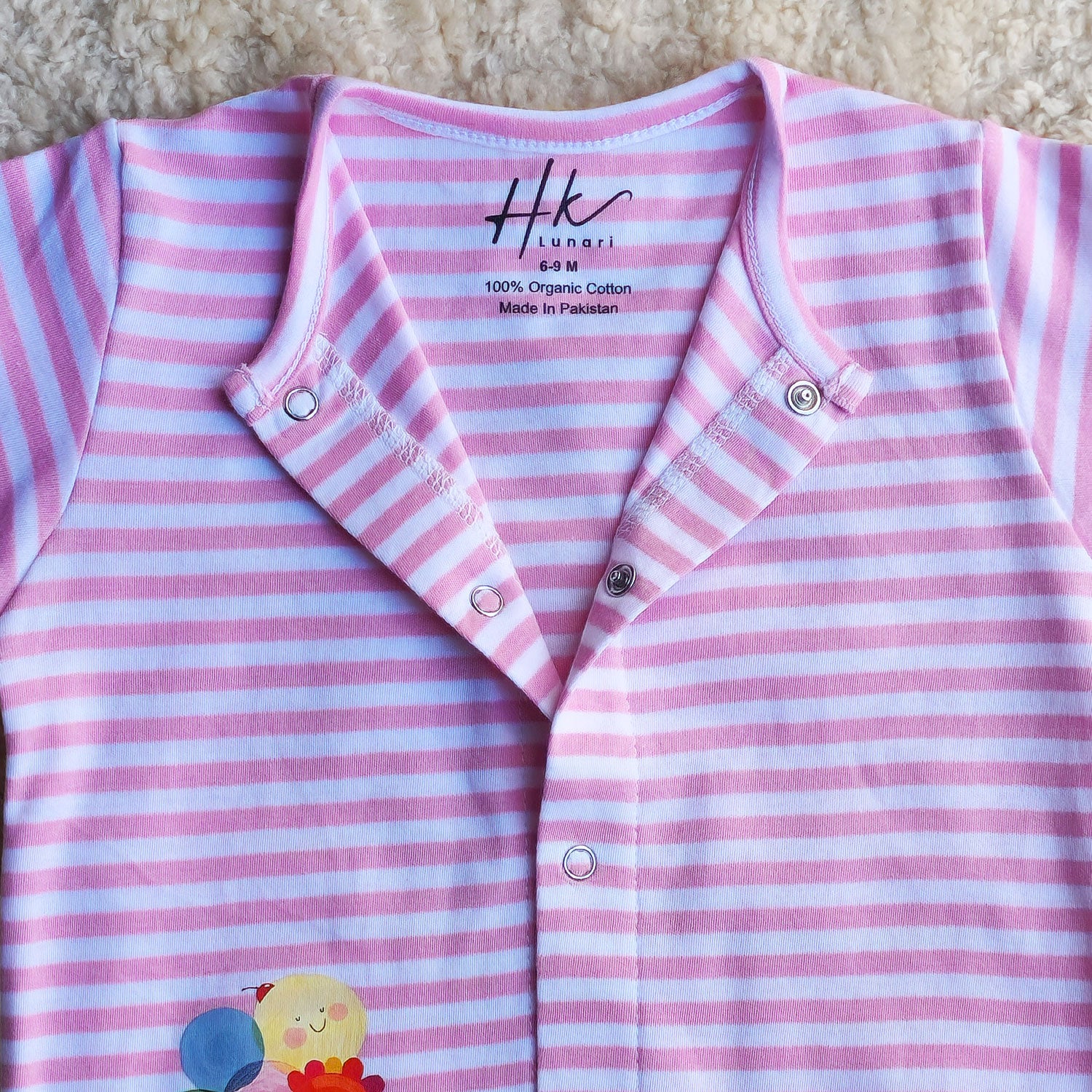 Pink Strip Half Romper - Cotton