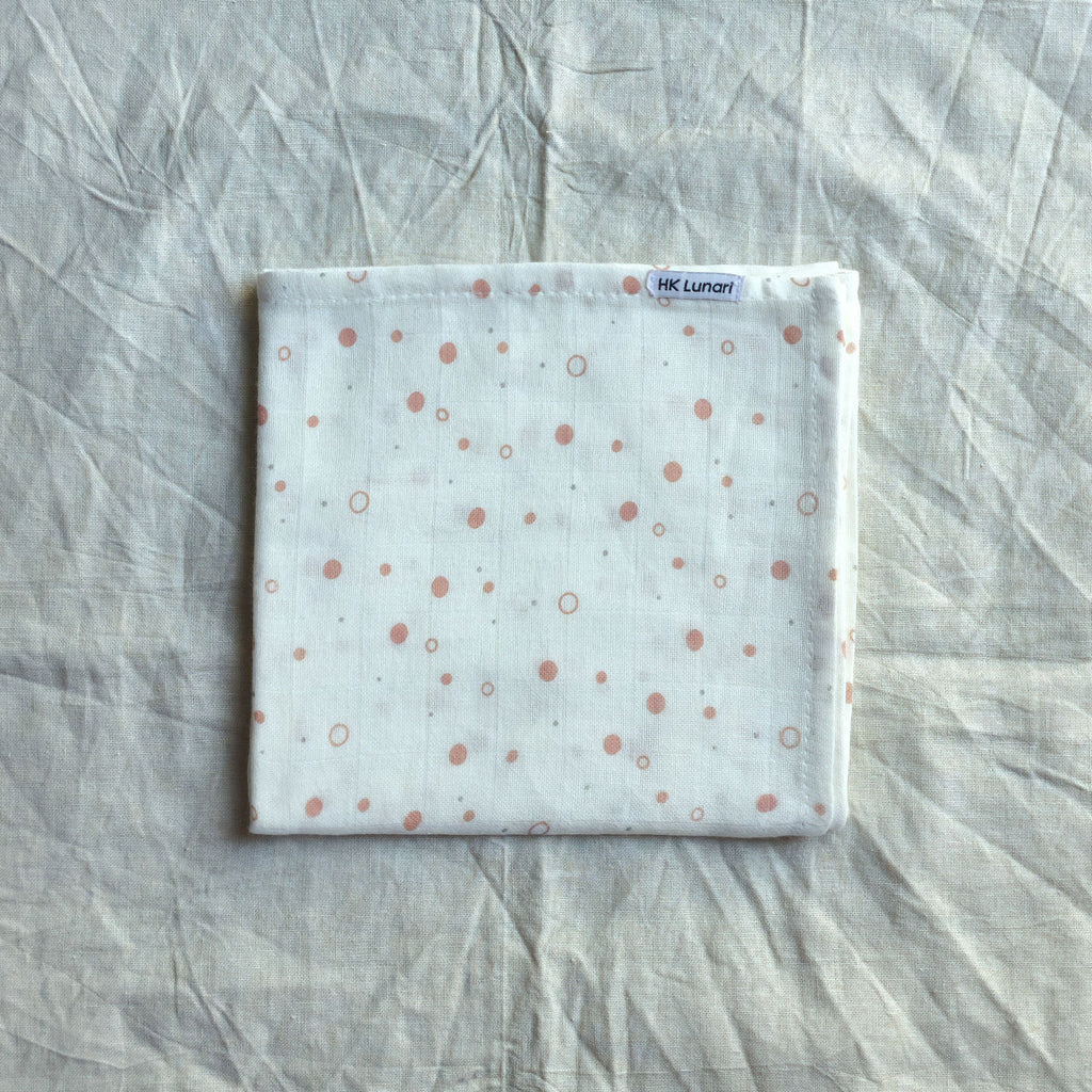Muslin Swaddle Sheets – Leaf Print & Polka - Ivory (85x85cm)