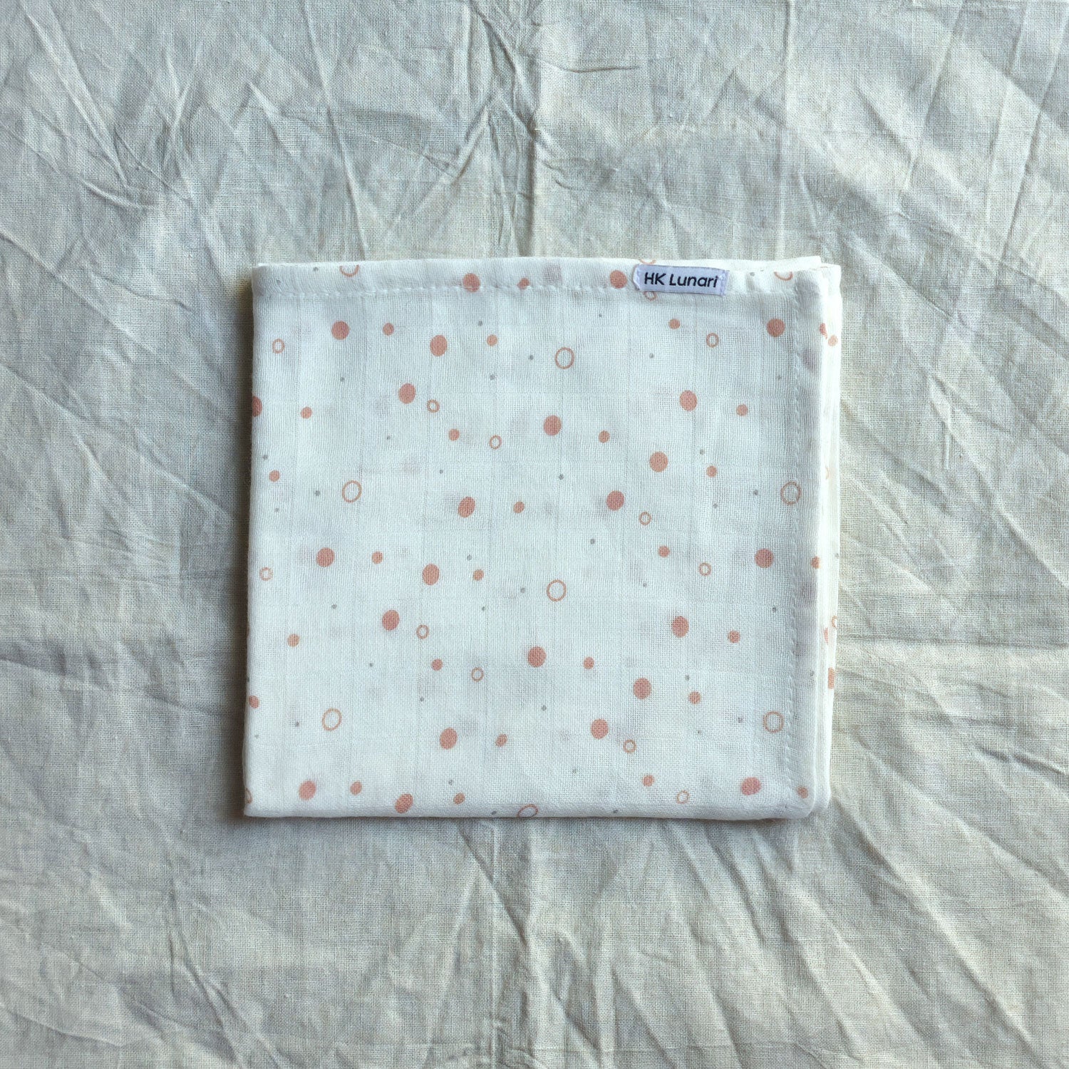 Muslin Swaddle Sheets – Leaf Print & Polka - Ivory (85x85cm)