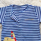 Quack Baby Striped Half Romper - Cotton