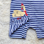 Quack Baby Striped Half Romper - Cotton
