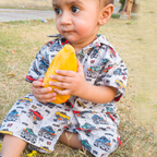 Truck Print Co-ord Set – Boys Cotton Summer Outfit