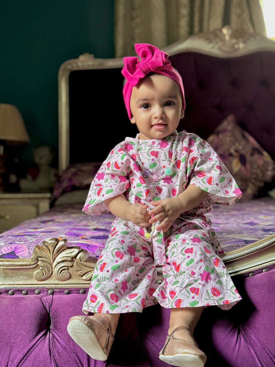 Pink Petal Summer Co-ord Set – Girls Cotton Top & Trouser