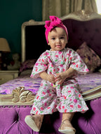 Pink Petal Summer Co-ord Set – Girls Cotton Top & Trouser
