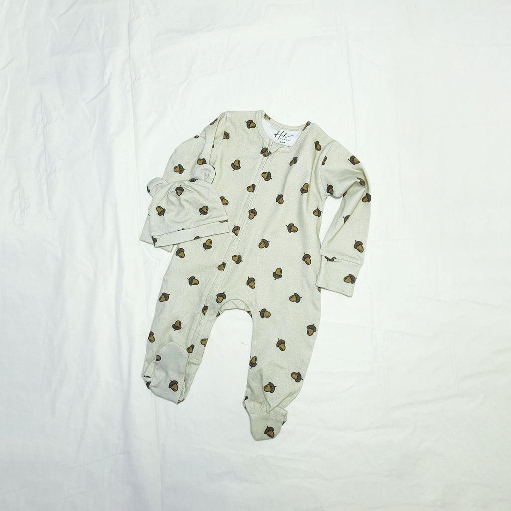 Soft Cotton Baby Footie , Cap Set — Acron