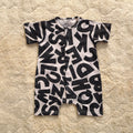 Alpha Print Half Romper - Cotton