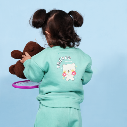 Brunch Time Mint Fleece Sweatshirt Set