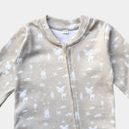 Soft Cotton Baby Romper — Beige Forest