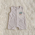 Beige Sleeveless Romper - Cotton