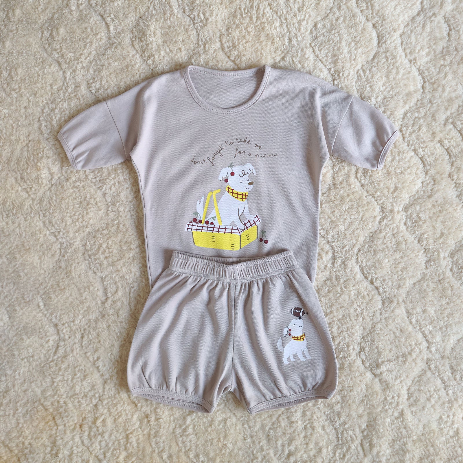 Little Picnic Puppy Co-ord Set (Tee + Shorts)