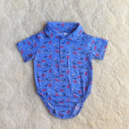 Blue Car Print Cotton Co-ord Set (2-Piece)