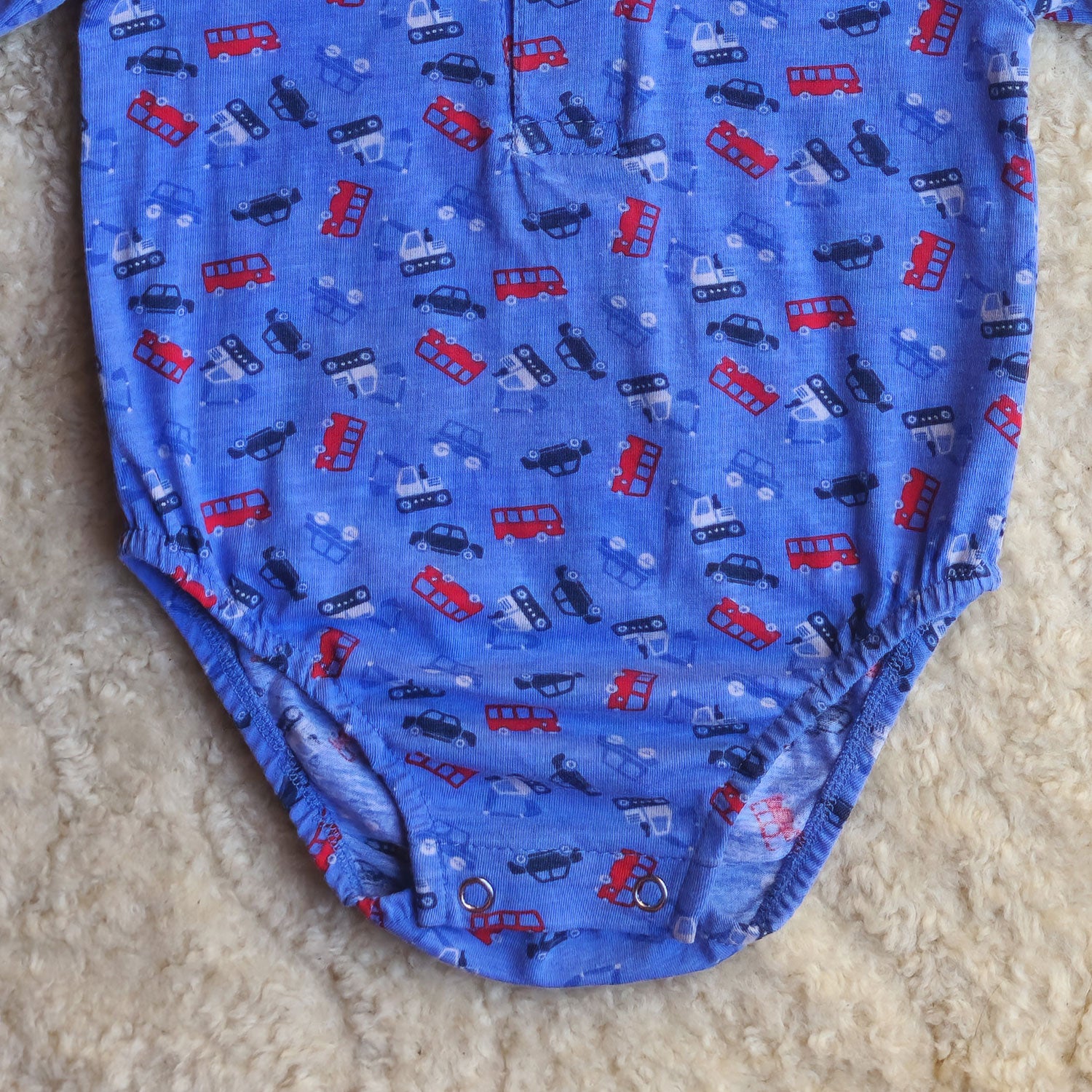 Blue Car Print Cotton Co-ord Set (2-Piece)