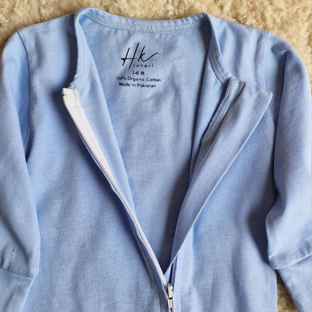 Soft Cotton Baby Romper — Sky Blue