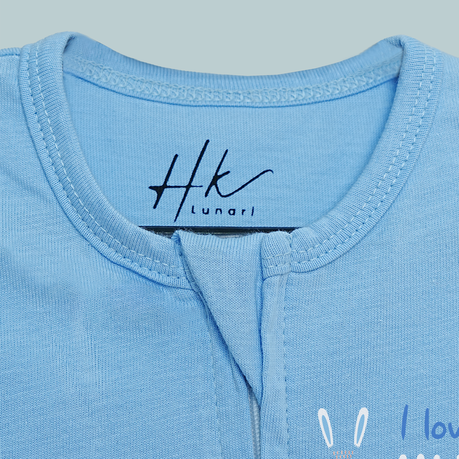 Blue Cotton Jersey – Zipper Sleepsuit