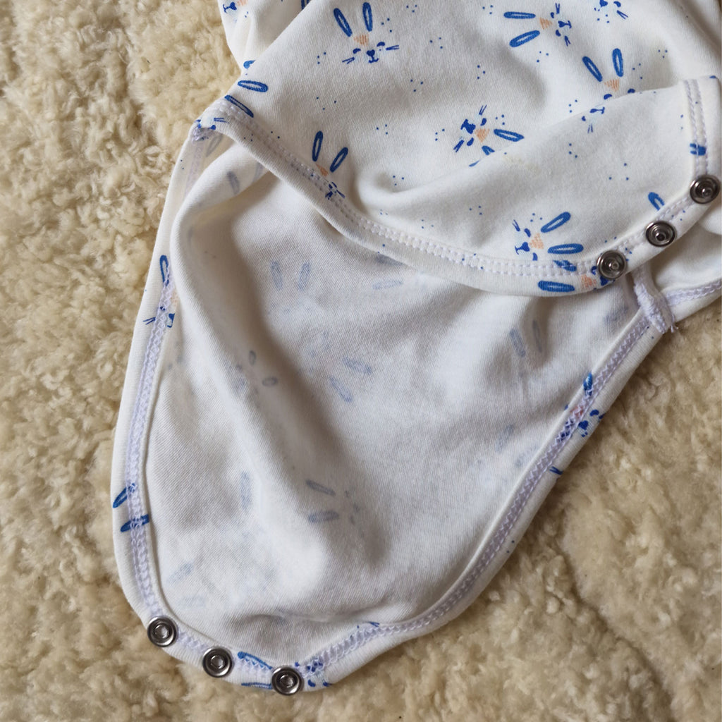 2-Pack Soft Cotton Baby Bodysuits — Bunny Print Set