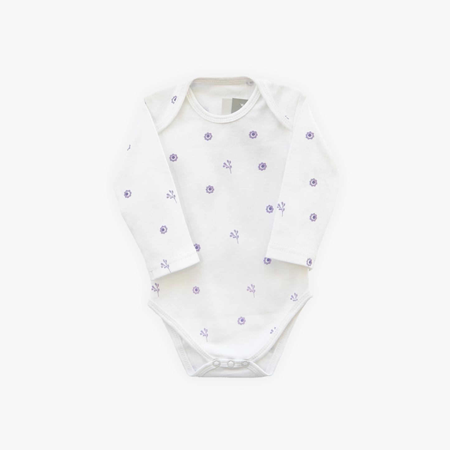 Newborn Gift Set – Lilac Flower (4-Piece Cotton Set)