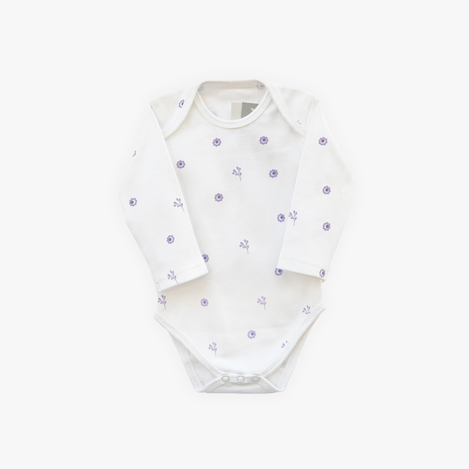Newborn Gift Set – Lilac Flower (4-Piece Cotton Set)