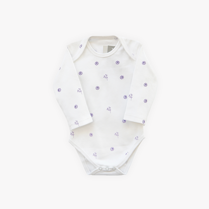 Newborn Gift Set – Lilac Flower (4-Piece Cotton Set)