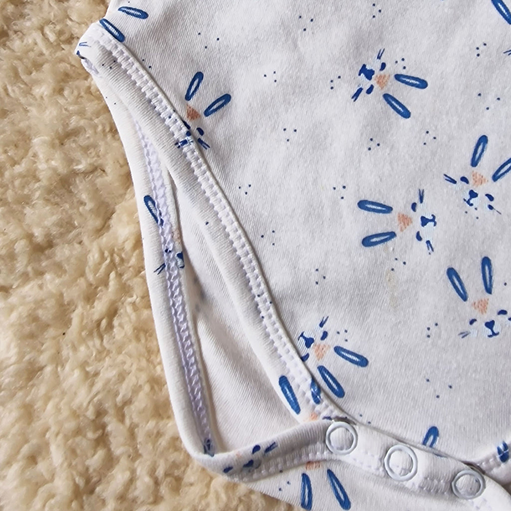 2-Pack Soft Cotton Baby Bodysuits — Bunny Print Set