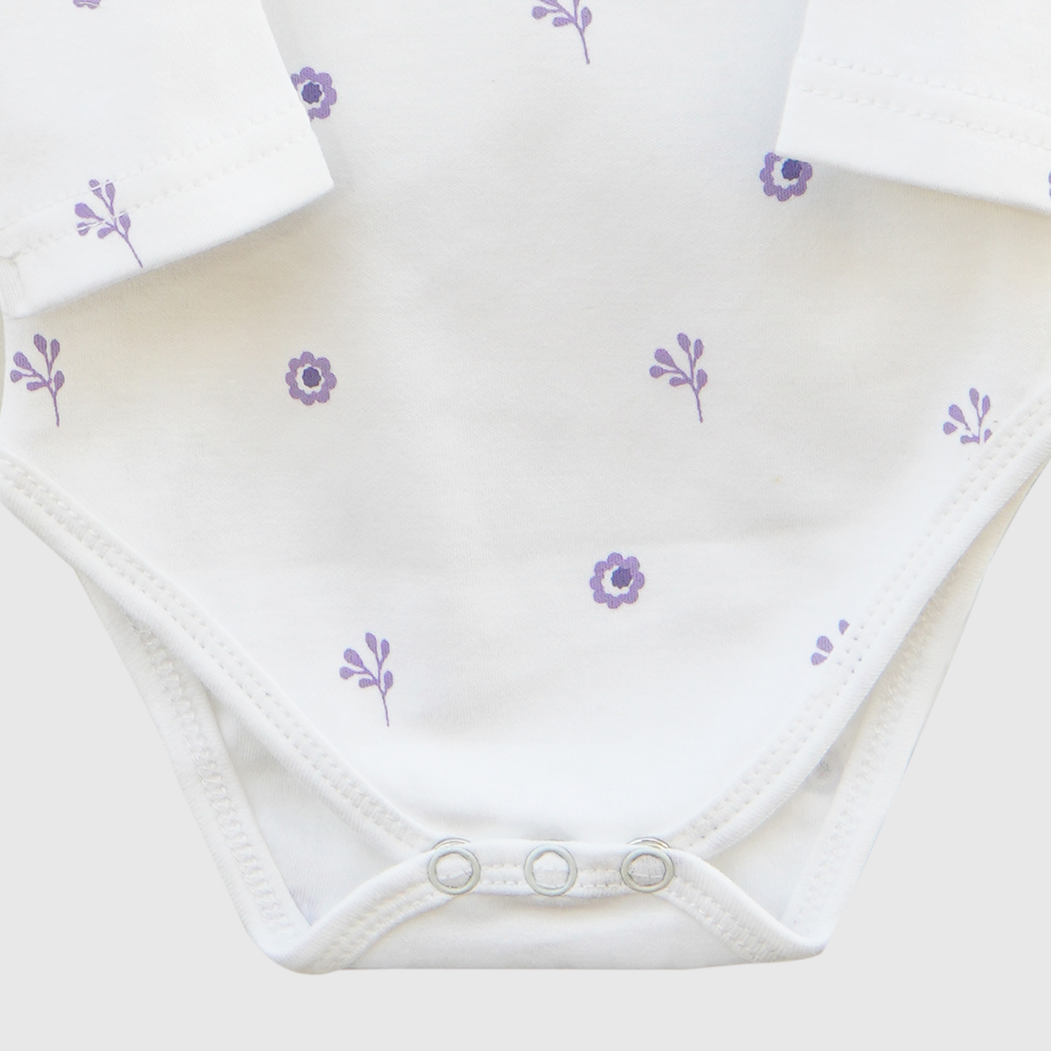 Newborn Gift Set – Lilac Flower (4-Piece Cotton Set)