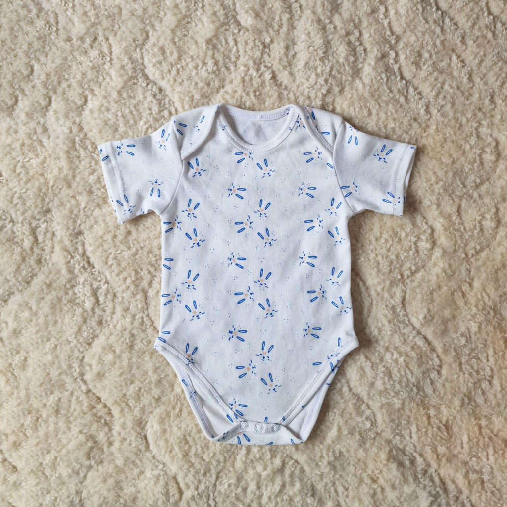 2-Pack Soft Cotton Baby Bodysuits — Bunny Print Set