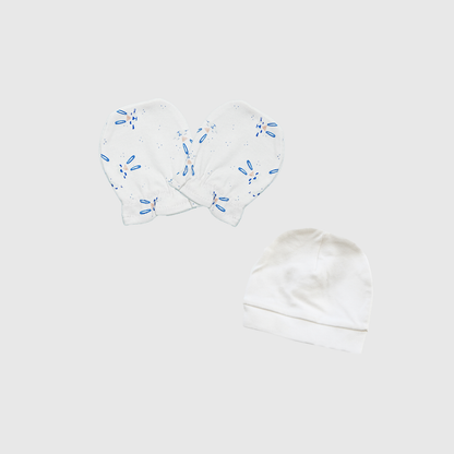 Newborn Gift Set – Blue Bunny Dreams (4-Piece Cotton Set)