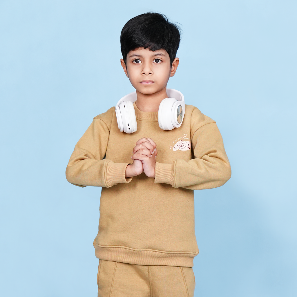 Classic Mocha Fleece Sweatshirt & Jogger Set