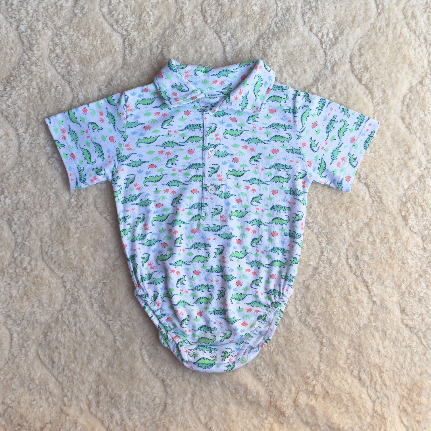 Dino Print Cotton Co-ord Set (2-Piece)