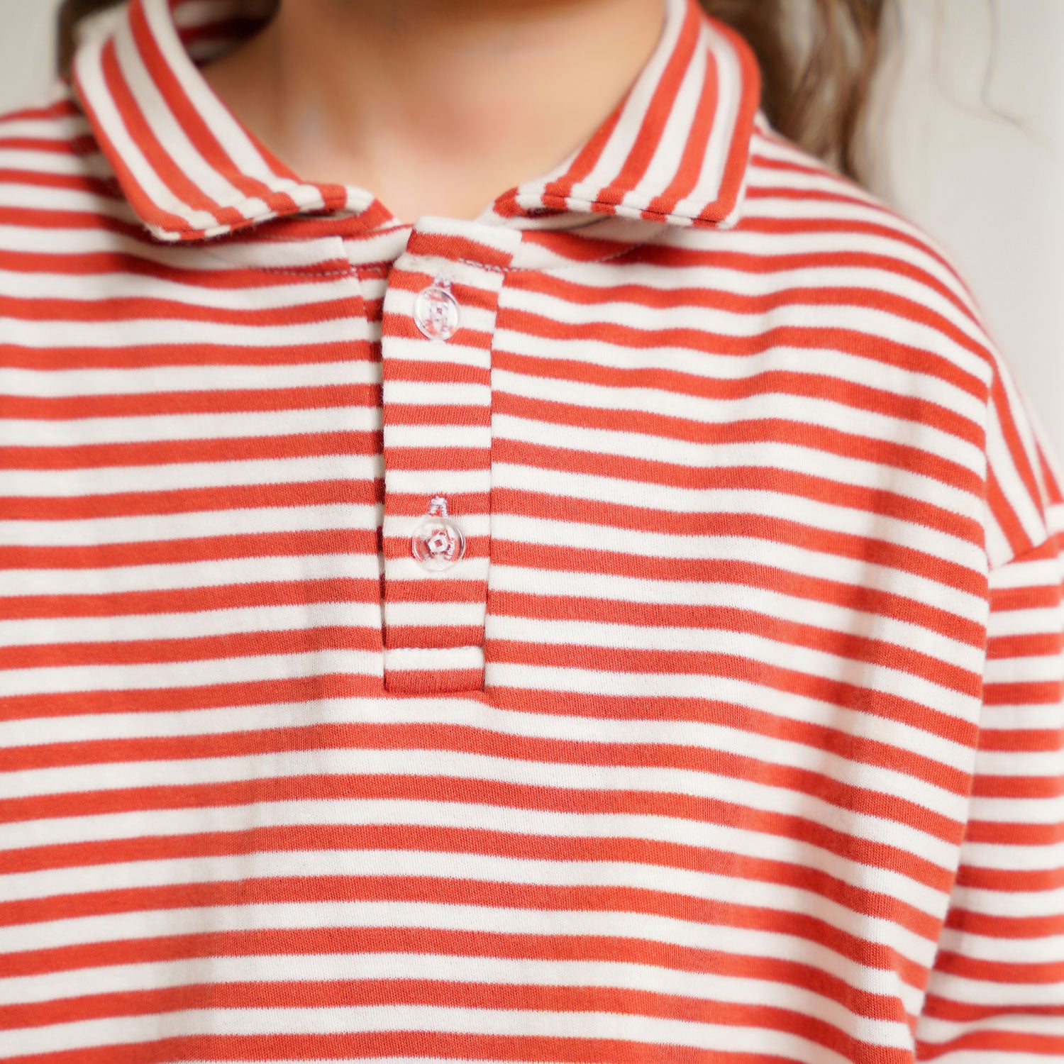 Burgundy Stripe Polo Shirt – Cotton