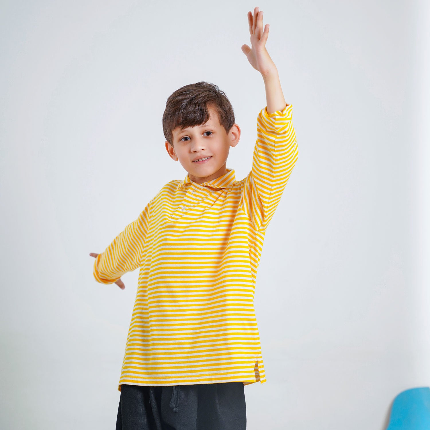 Yellow Stripe Polo Shirt – Cotton